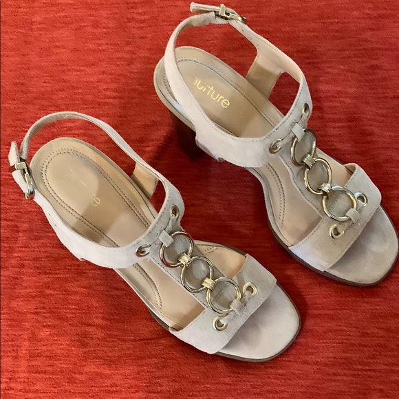 Nurture by Lamaze Shoes - Nurture by Lamaze Cream Heels with Medium Heel and Slingback Design